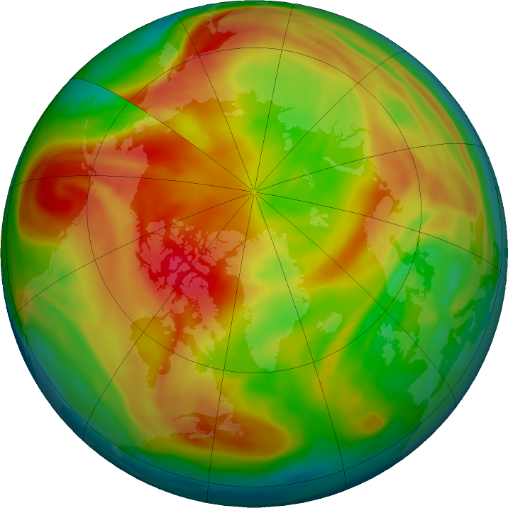 Arctic ozone map for 03 March 2021